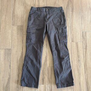 Duluth Trading Fire Hose Cargo Pants Women's 12 Dark Grey Work Relaxed Pockets